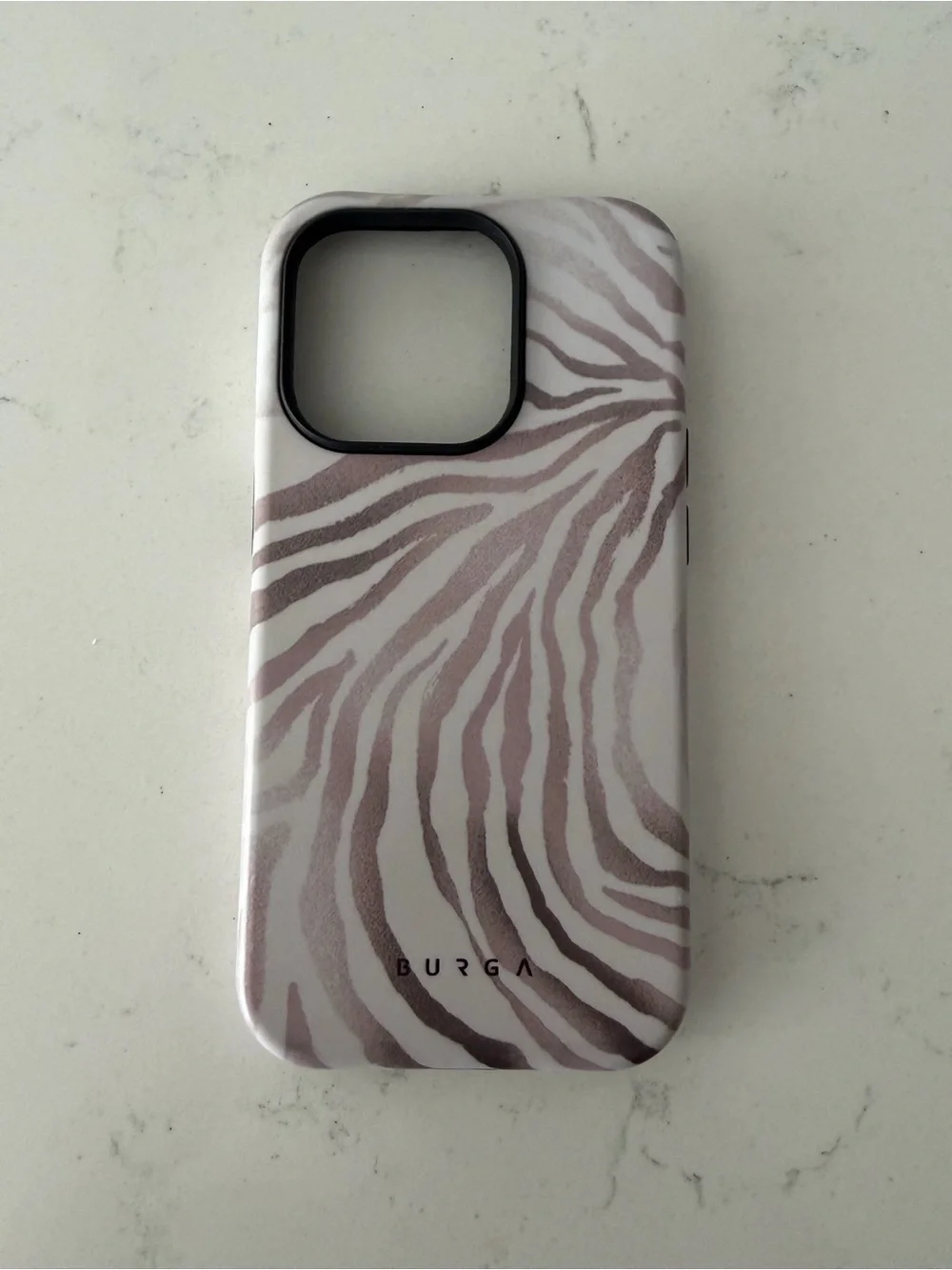 EUC Burga “Lustre” Zebra Print Iphone 14pro Phone Case